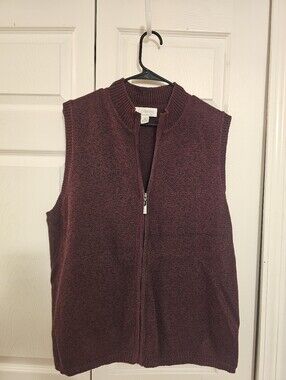 Cj Bank Plus Zip Up Sweater Vest Sz 1x